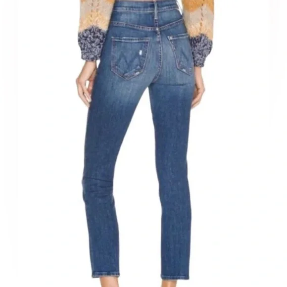 Mother The Swooner Rascal High-Rise Straight-Leg Raw Hem Jeans, Size 25 (0) - Picture 2 of 4
